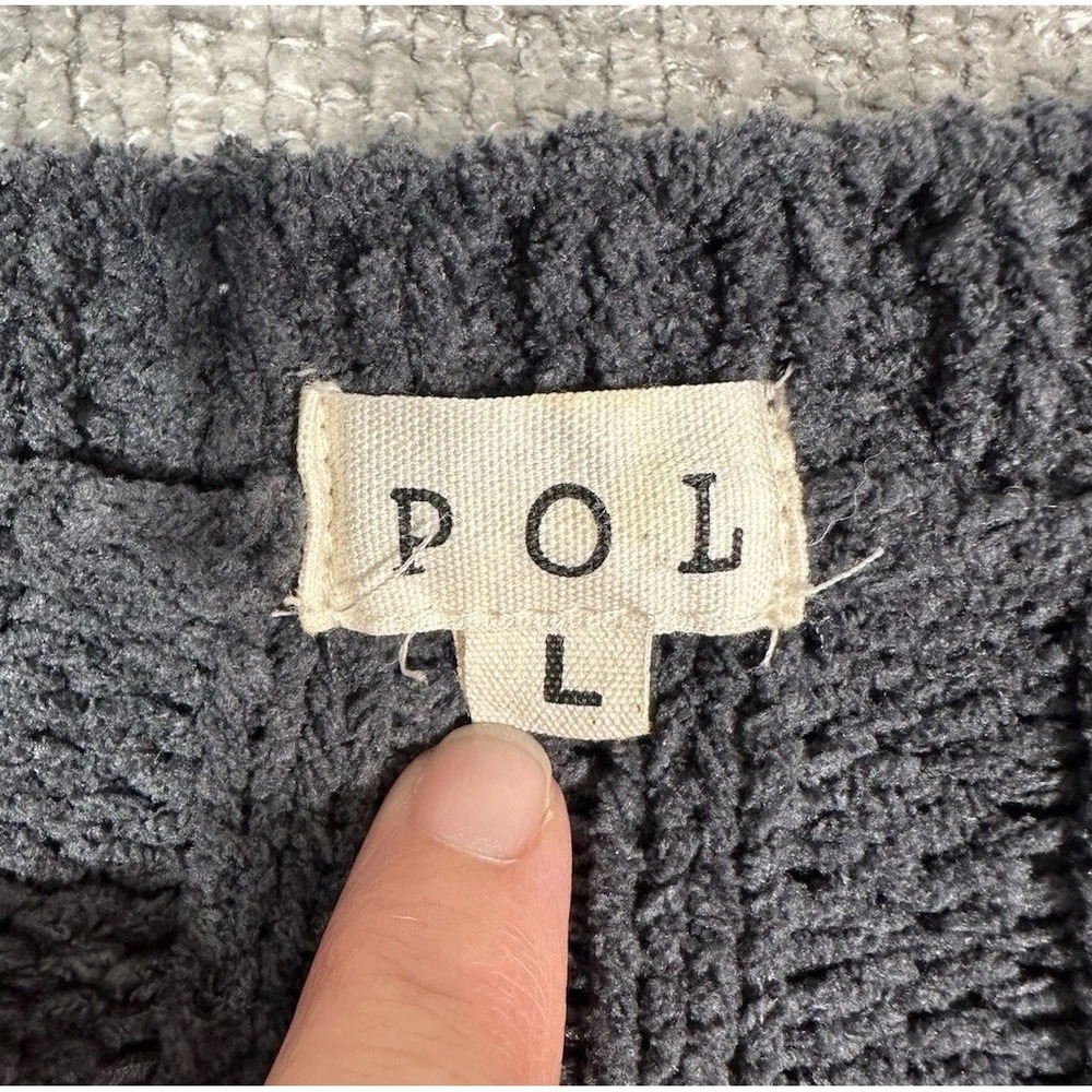 Pol Sweater Womens Large Gray Granny Square Crochet Oversized Boho - Picture 7 of 9